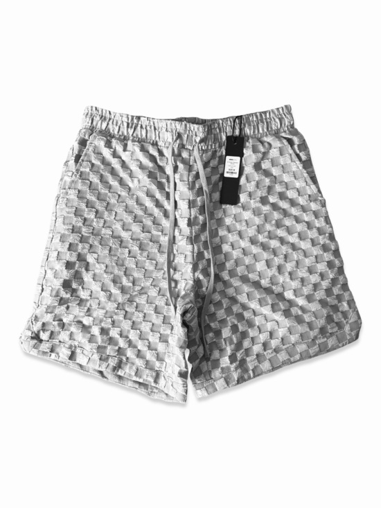 Fashion Nova Other - Fashion Nova Men Crinkle Textured Checkered Shorts in Grey Available as SET -NWT